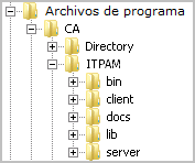 Vaya al directorio que contiene los directorios bin, client, docs, lib y server.