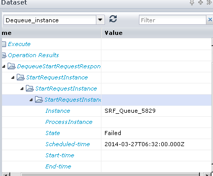 Resultados de conjunto de datos de DequeueStartRequest