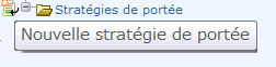Le bouton est situé à gauche de Stratégies de portée dans la liste des politiques.