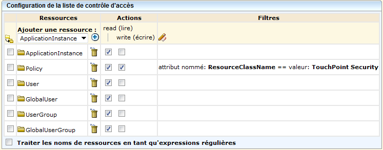 Attribut : ResourceClassName == valeur : Sécurité du point de contact.