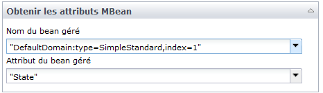 Paramètres d'entrée de l'opérateur Obtenir les attributs MBean