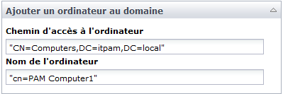 Ajout de l'ordinateur à l'opérateur de domaine - exemple