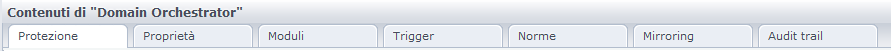 L'host dell'orchestrator e il touchpoint dell'orchestrator visualizzano le stesse schede, sebbene ciascuno di essi consenta impostazioni differenti.