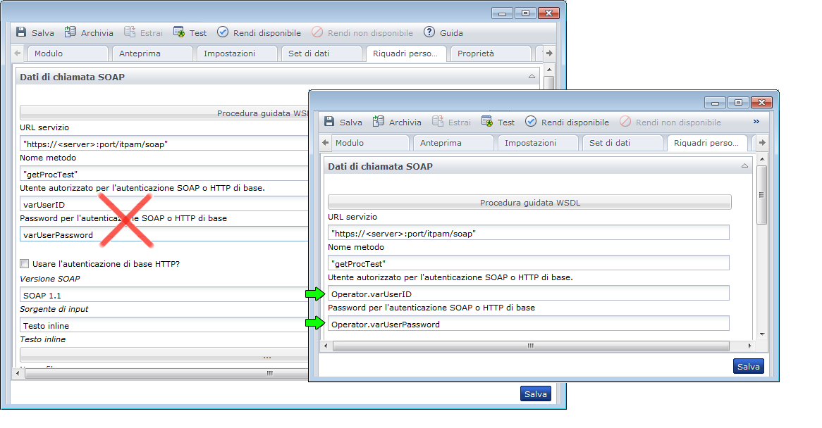 Questa figura illustra la sintassi di espansione delle macro richiesta.