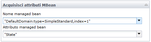 Parametri di input Acquisisci attributi MBean operatore Acquisisci attributi MBean