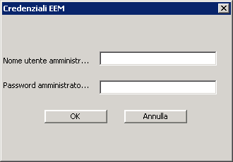 Immettere EiamAdmin e la password associata.