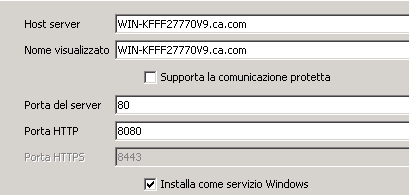 Selezionare Installa come servizio Windows