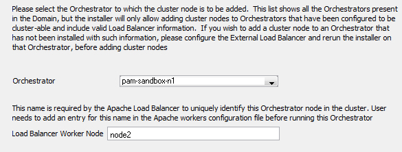 Selezionare l'orchestrator a cui aggiungere il nodo cluster.