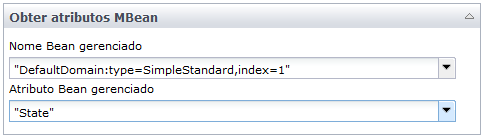 Parâmetros de entrada do operador Obter atributos MBean