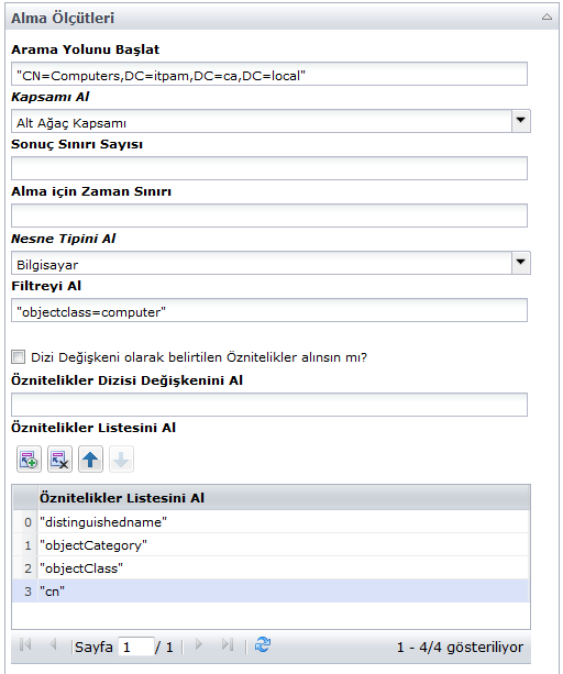 Nesne Alma işleci - Alma Kriterleri