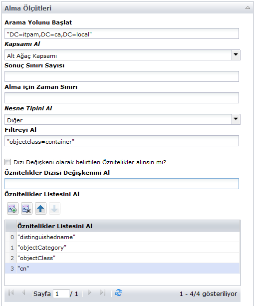 Nesne Alma işlecinin alma kriterleri
