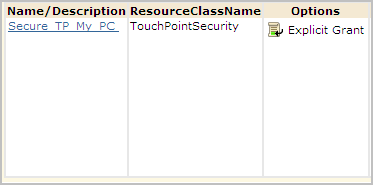 The Touchpoint Security Policy lists the host owner as the sole Identify in the policy.