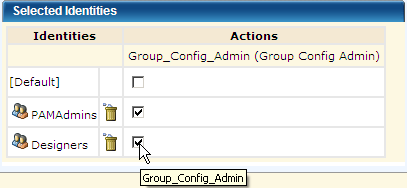 Select the Group_Config_Admin action for the group you added.