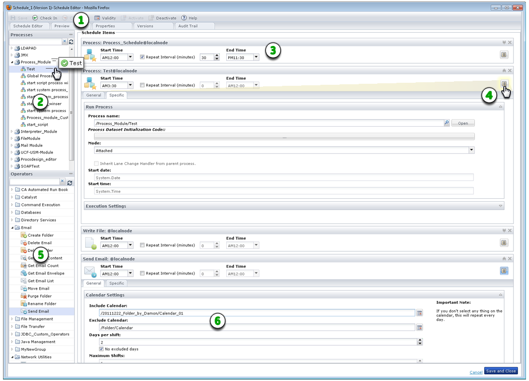 This graphic shows how you can work with processes and operators and their properties.