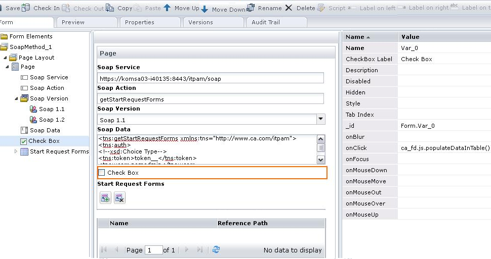 SOAP Method in a form