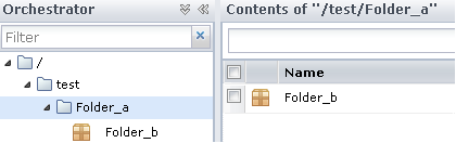 Folder hierarchy that includes a content package.