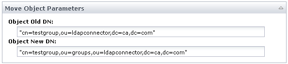 Move Object Operator Input Parameters