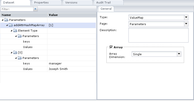 Add Attributes Parameters Page
