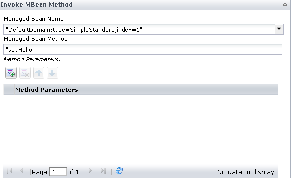 Invoke MBean Method Operator Input Parameters