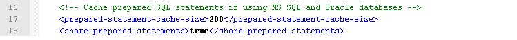 Lines to comment in oasis-ds.xml file