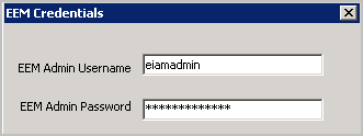 Enter EiamAdmin and the associated password.