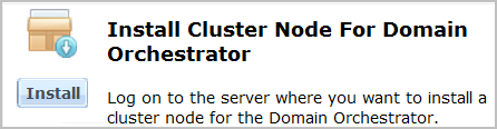 Click Install for Install Cluster Node For Domain Orchestrator.