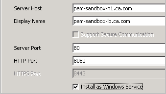 Select Install as Windows Service