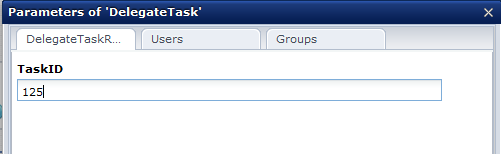 Catalyst CA Process Automation connector parameters for delegating tasks.