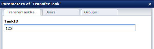 Catalyst CA Process Automation connector parameters for transfering tasks.