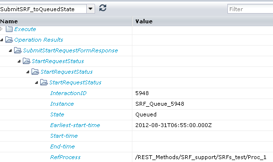 Dataset Response for SubmitStartRequestForm