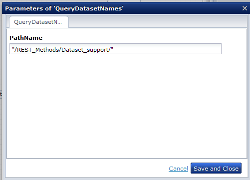 PathName for the QueryDatasetNames operation