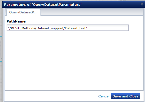 PathName for the QueryDatasetParameters operation