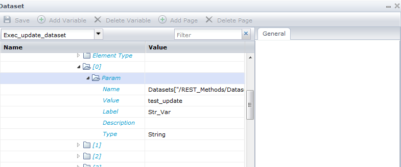 Dataset for UpdateDatasetParameters operation.