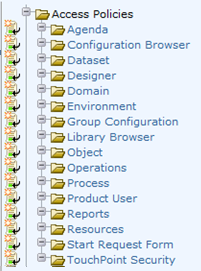 Some Resource Classes have predefined access policies, others do not.