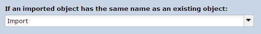 Import option on the Import dialog.