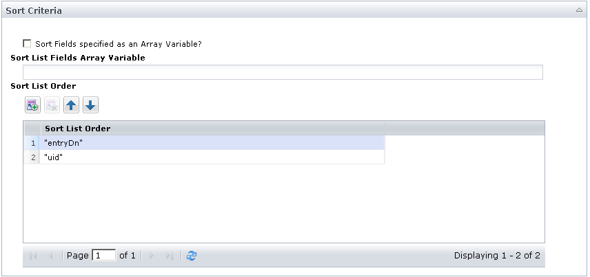 Get User operator sort criteria