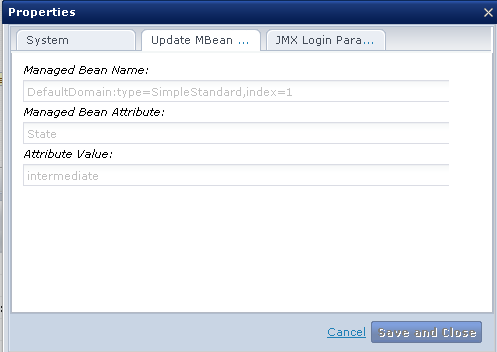 Update MBean Attributes operator output variable properties