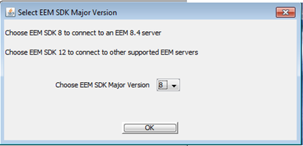 Select the EEM SDK Major Version.