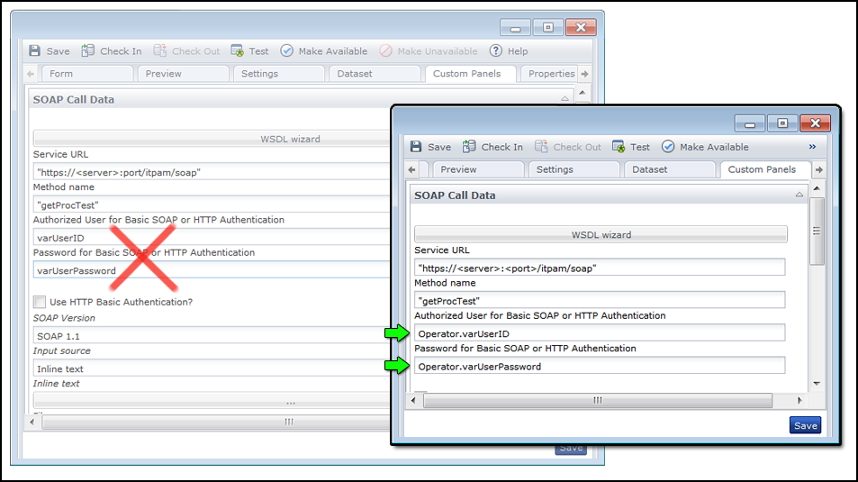 This graphic illustrates the macro expansion syntax that is required.