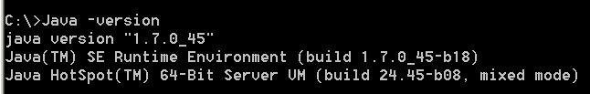 Get java version 1.7.0_45