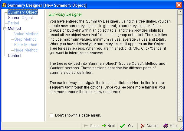 Summary Designer sample