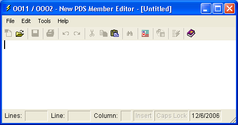 New PDS Member dialog