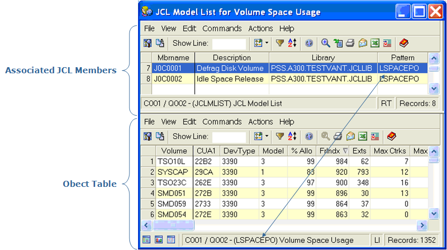 JCL Model List dialog