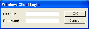 Wndows Client Login dialog