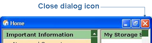 Close Home Dialog