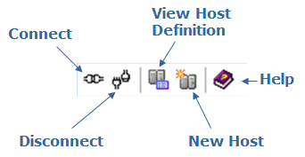 This is a screen shot example of the Host List toolbar