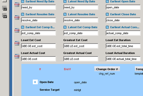 This area of the form lets you modify data grids in the Design view.