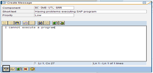 Example support message about a user having problems executing a program.