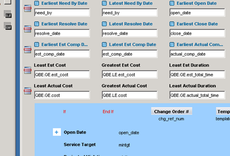 This area of the form lets you modify data grids in the design view.