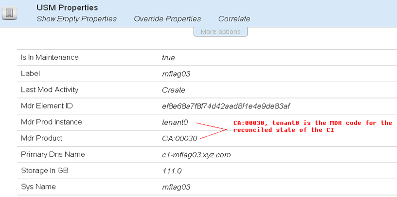 This screenshot shows the reconciled properties.